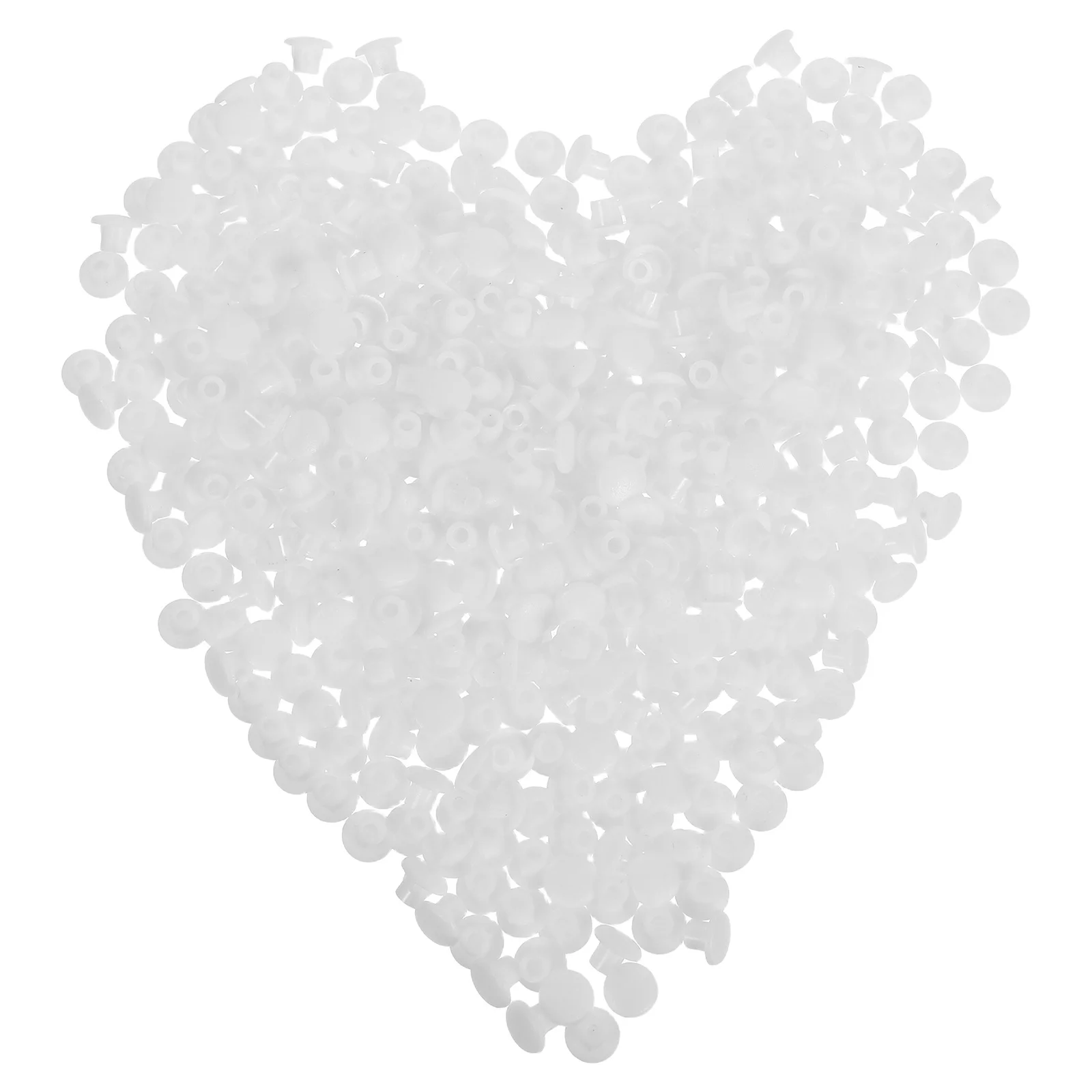 500Pcs Plastic Round Hole Plugs Furniture Screw Covers White 5mm Decorative Caps for Cabinets Shelves Screw Caps White