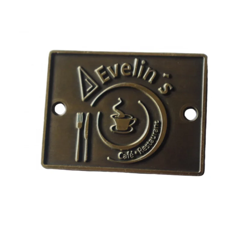 custom.Factory Custom Engraved Logo Metal Furniture Tags Embossed Antique Brass Metal Name Label Plate for Furniture