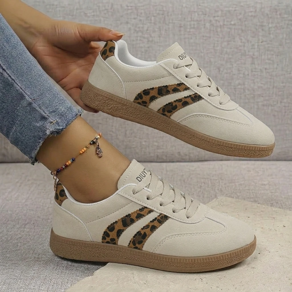 2026 Summer Leopard Print Striped Women's Shoes Size 35-44 Fashion Couple Thick-Soled New Trendy Student Running Outdoor Sports Casual Shoes view 3