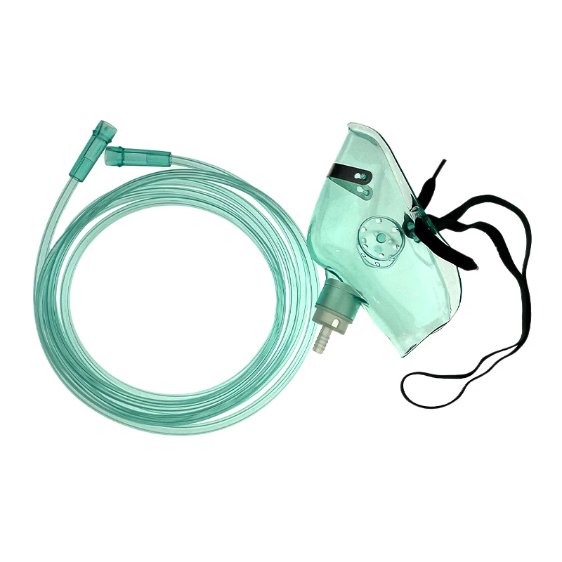 Adult Oxygen Mask with Tube Soft Anatomical Form,Green Shield Medicine Cup Nebulizer Inhaler Conduit Oxygen Mask with 1.9m Tube