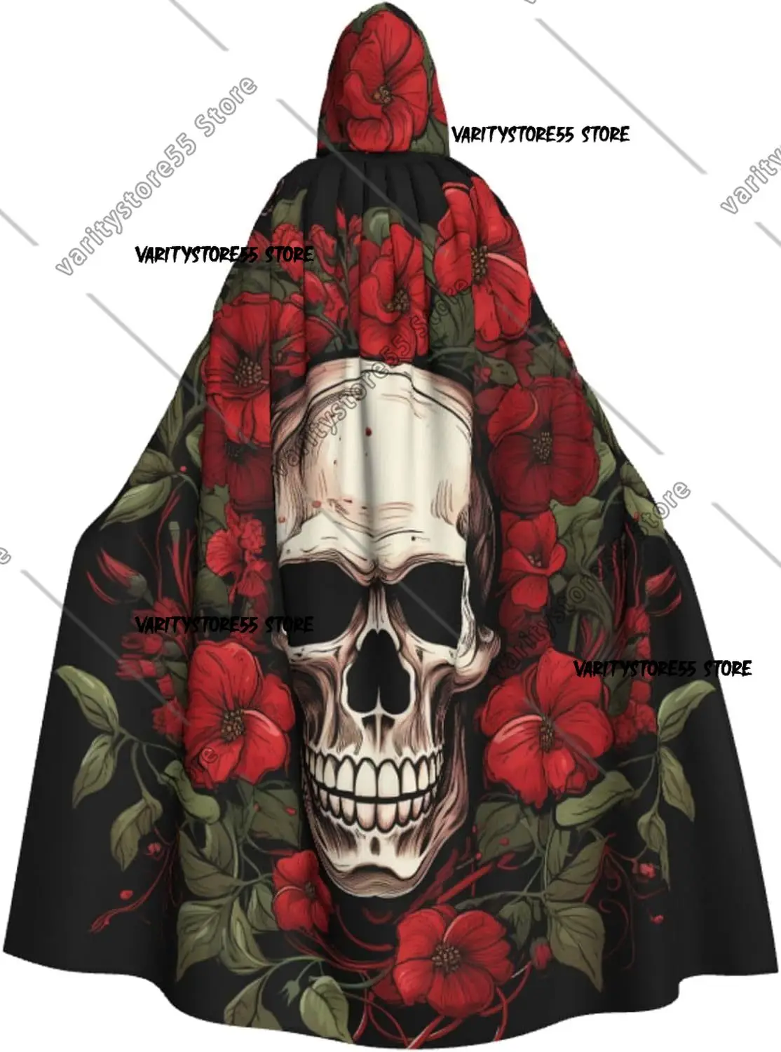 

Skull Halloween Hooded Cloaks Witch Robe Cloaks for Adult Men Women Cosplay Costumes
