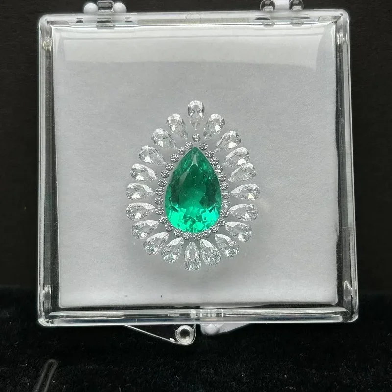 RUIF 10x15mm Lab Grown Emerald Gemstones & D Moissanite Loose Stone Set for DIY Jewelry Necklace Pendant And Ring Making