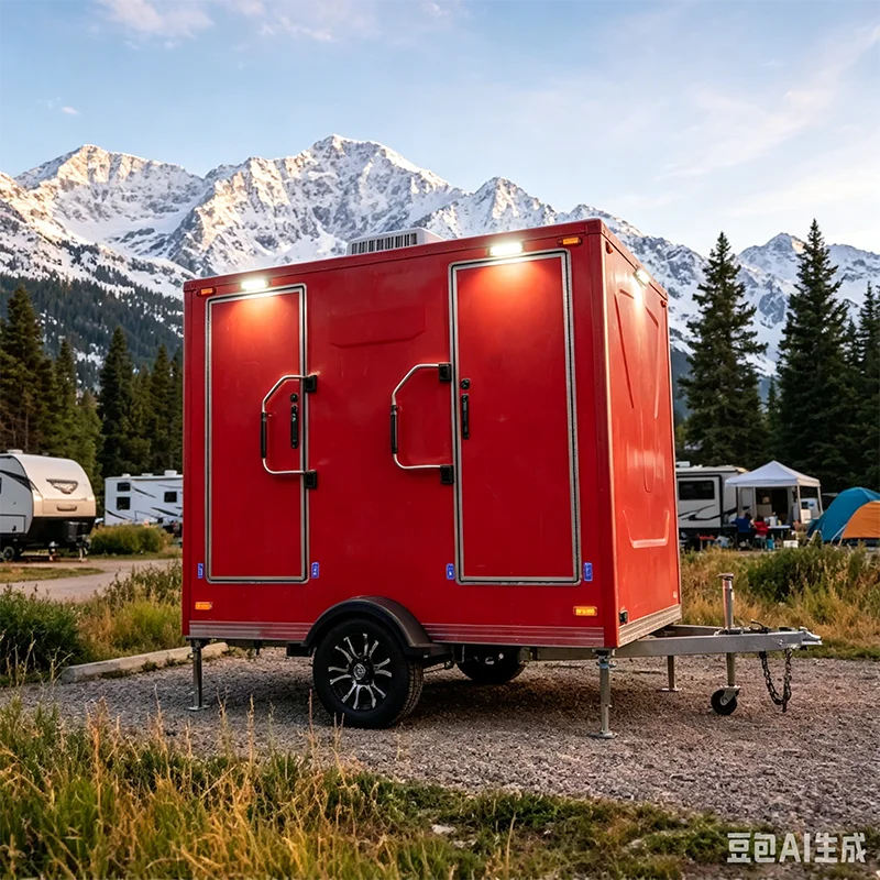 Prebuilt Mobile Toilet Trailer Portable Outdoor Restroom with Quick Connect Fittings for Fast Site Installation Works