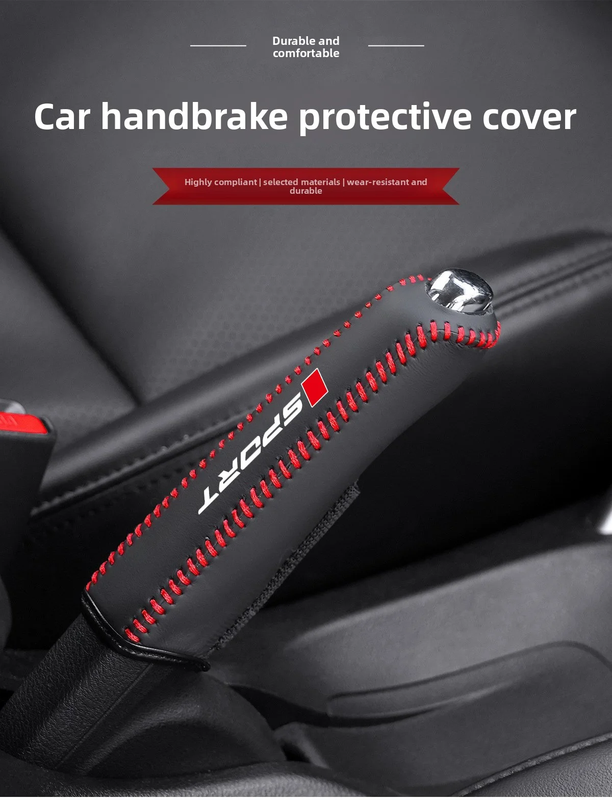 Auto Kunstleder Handbremsenabdeckung Schutzhülle Handbremsenschutz Auto-Innenausstattung Zubehör – Detail 2