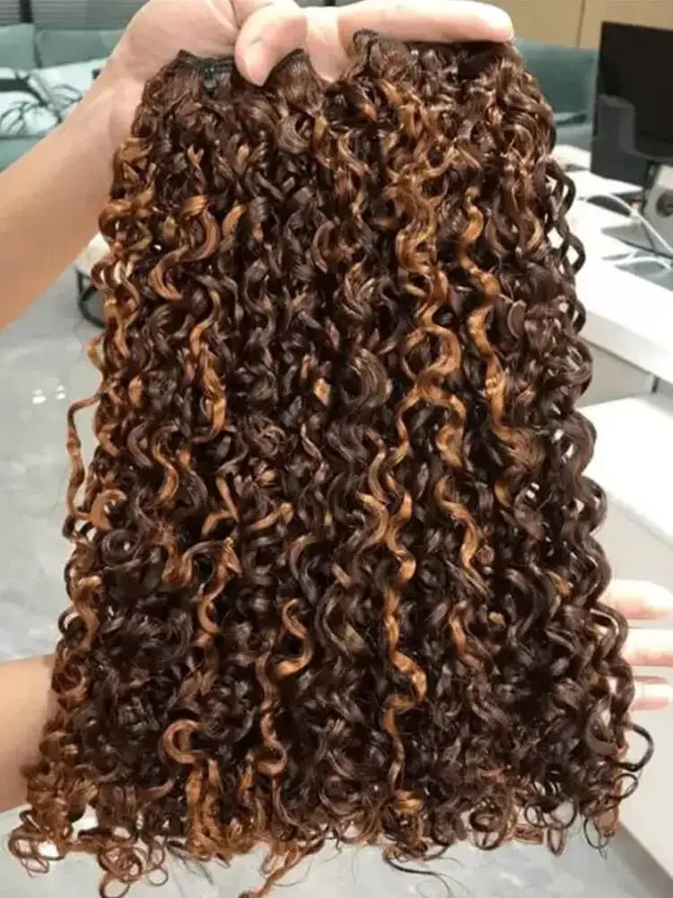 Remy Pacotes De Cabelo Humano, Extensões De Cabelo Encaracolado, Ombre Highlight, Pacotes De Cabelo Humano Virgem, Cutícula Alinhada, 12A