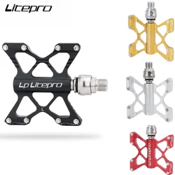 LP Litepro Quick Release Pedal Widened Non-slip Ultralight Aluminum Du Sealed Bearing Folding Bike Pedals MTB Bicycle Part LP L