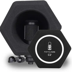 Microphone Pop Filter Wind Shield Acoustic For Record Studios Mic Sound-absorbing Foam Vocal Isolation Ball Mic Accessories