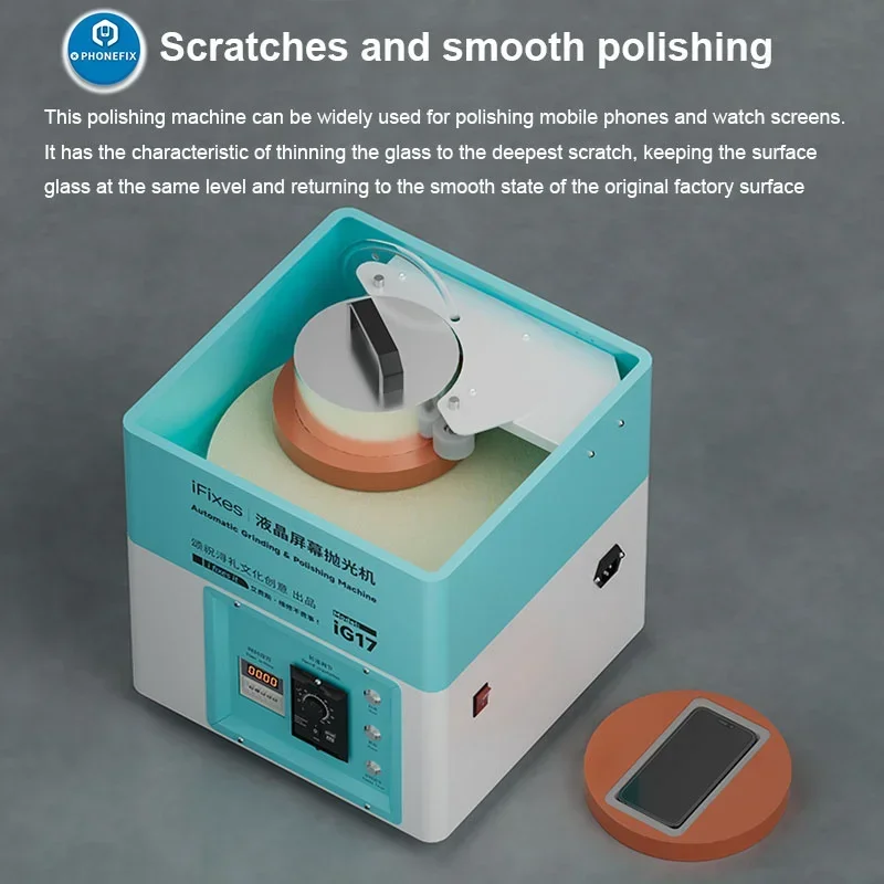 iG17 Mobile Phone Screen Scratch Polishing Machine Mini Grinding Sander Phone Watch LCD Screen Auto Grinding Polishing Repair