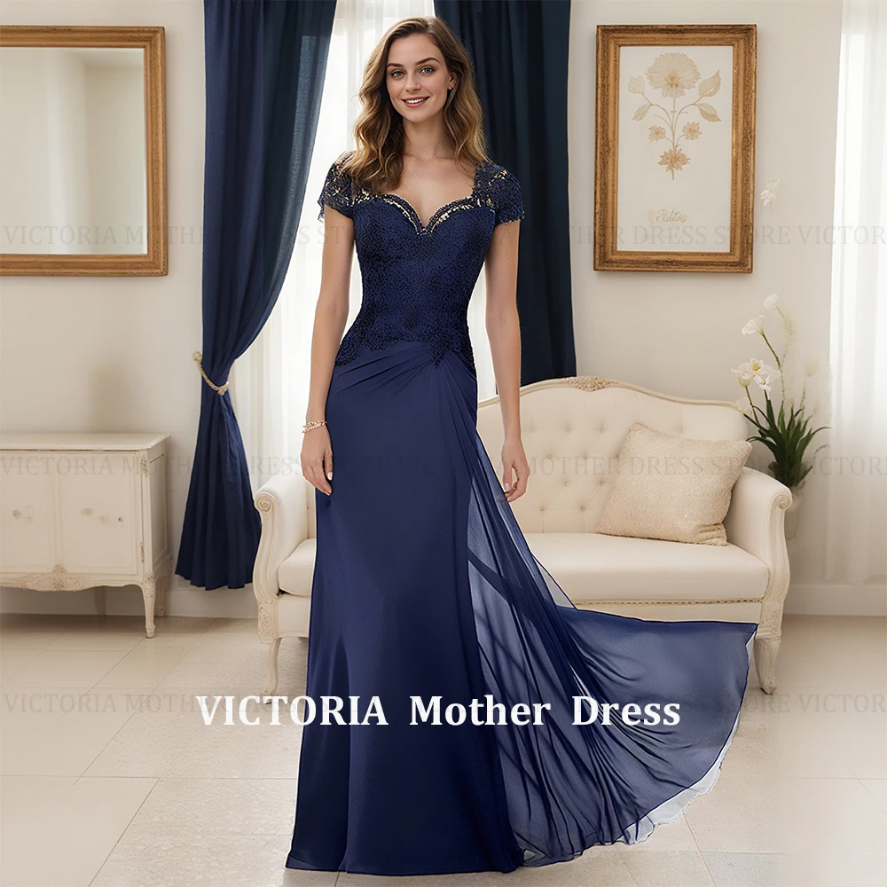

Customized Gorgeous Mother of the Bride Dress 2025 Mermaid Chiffon Lace Appliques Pleat Wedding Guest Dress Party Evening Gowns