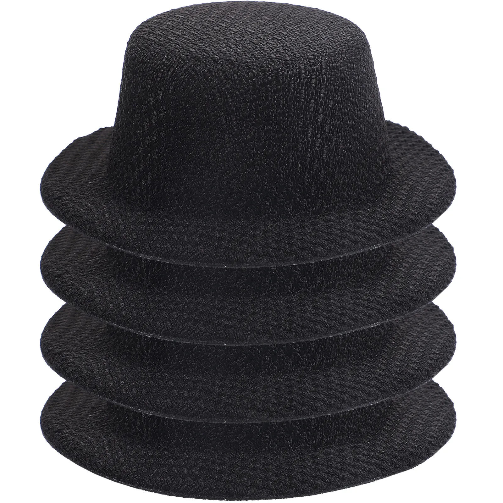 4Pcs Tiny Tops Hat Mini Hats Fabric Miniature Hats for Crafts DIY Decorations Party Favors Photo Prop Accessories