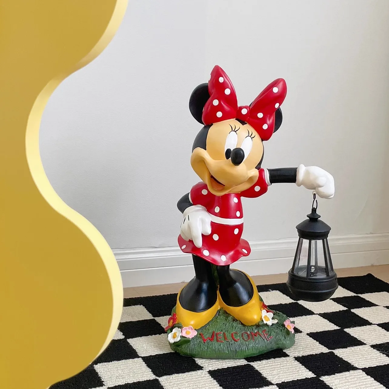 [Funny] 42cm Disney Mickey Minnie Mouse Take the Lamp Action figure toys statue collection model home decoration kids best gift