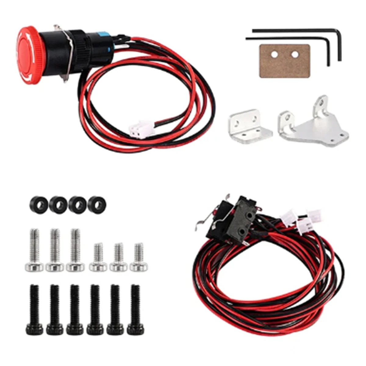 

3018 PRO/Max Engraving Machine Accessories 2Pin Mini Limit Switch + Emergency Stop Switch for CNC Wood Router(B)