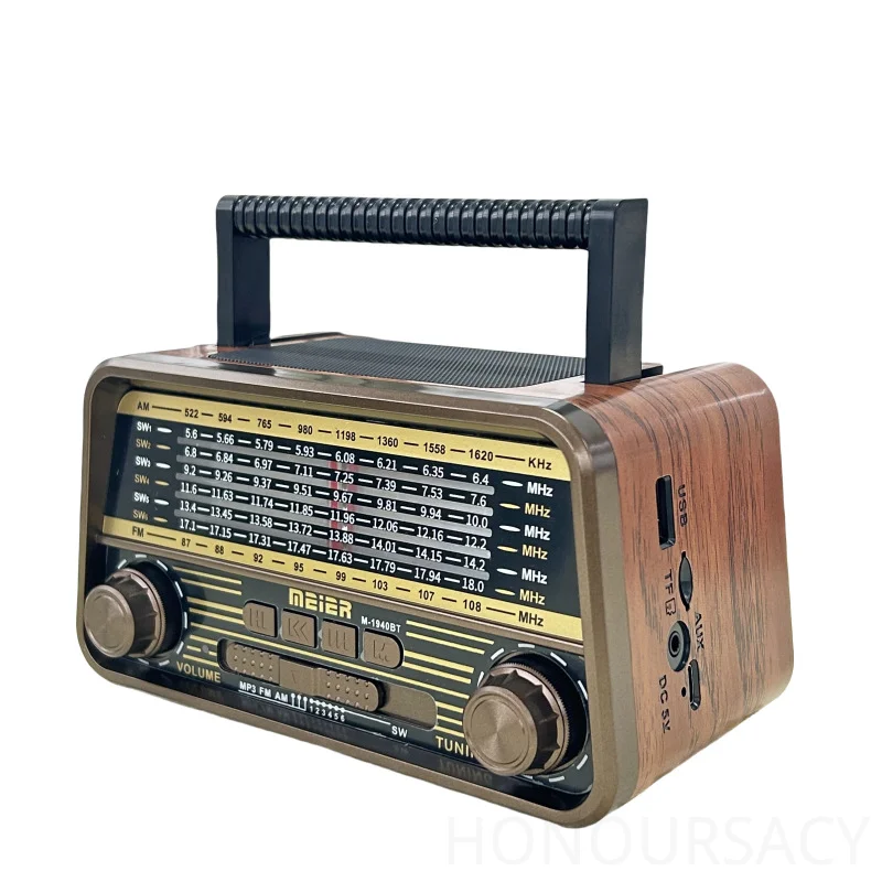 

Портативный винтажный FM AM SW радио перезаряжаемый полнодиапазонный радиоприемник Hi-Fi звук Bluetooth динамик музыкальная шкатулка поддержка TF USB AUX