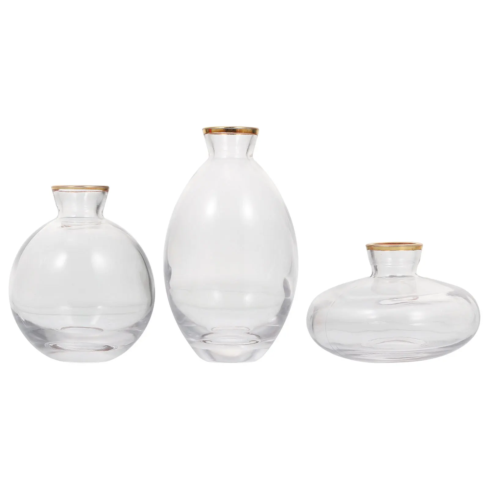 

3Pcs Clear Glass Flower Vase Creative Hydroponics Vase Desktop Decoration Flower Arrangement Holder Home Decor