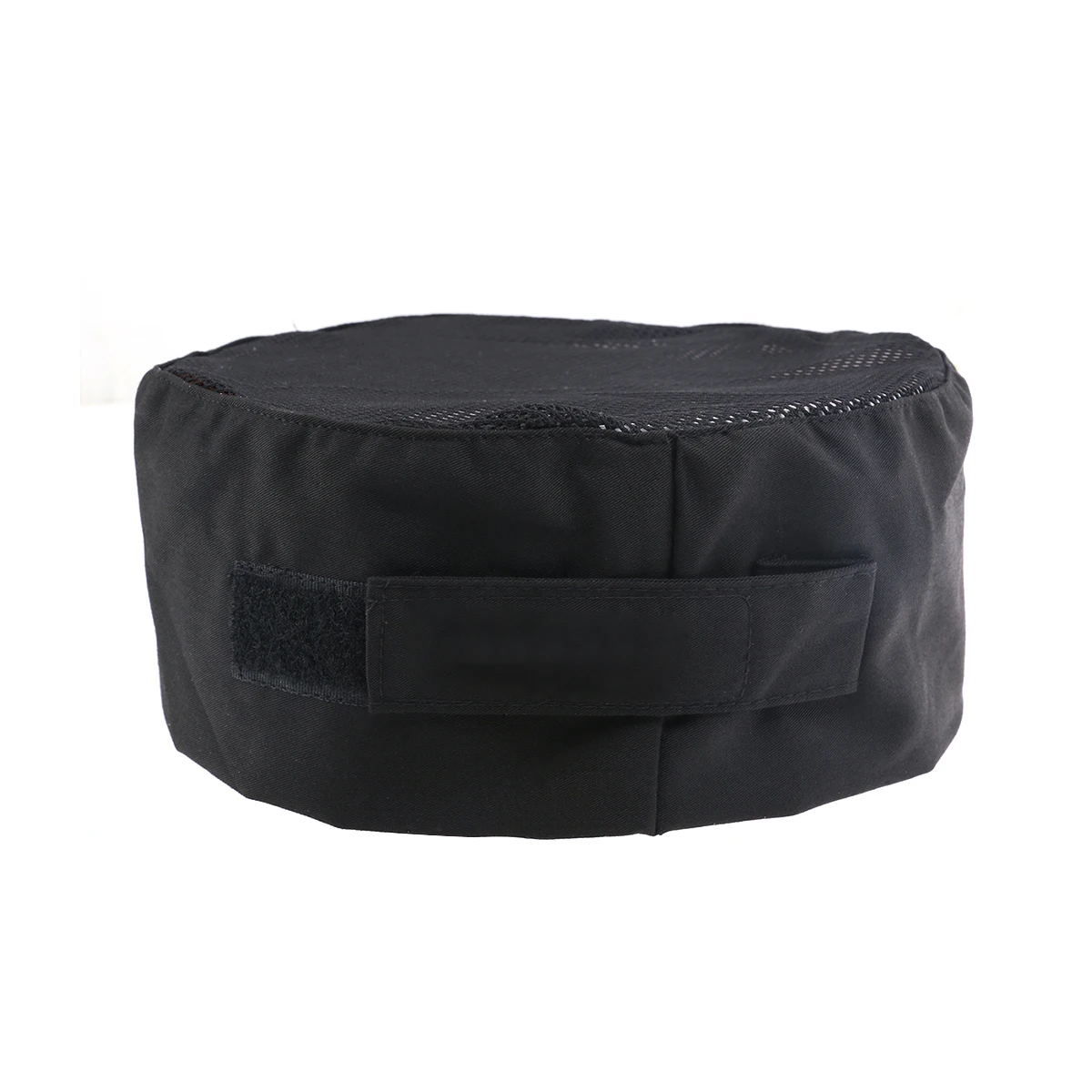 Profesjonalna czapka kucharska z czarną siatką, oddychająca, z regulowanym paskiem, uniwersalny rozmiar, do gotowania i pieczenia.