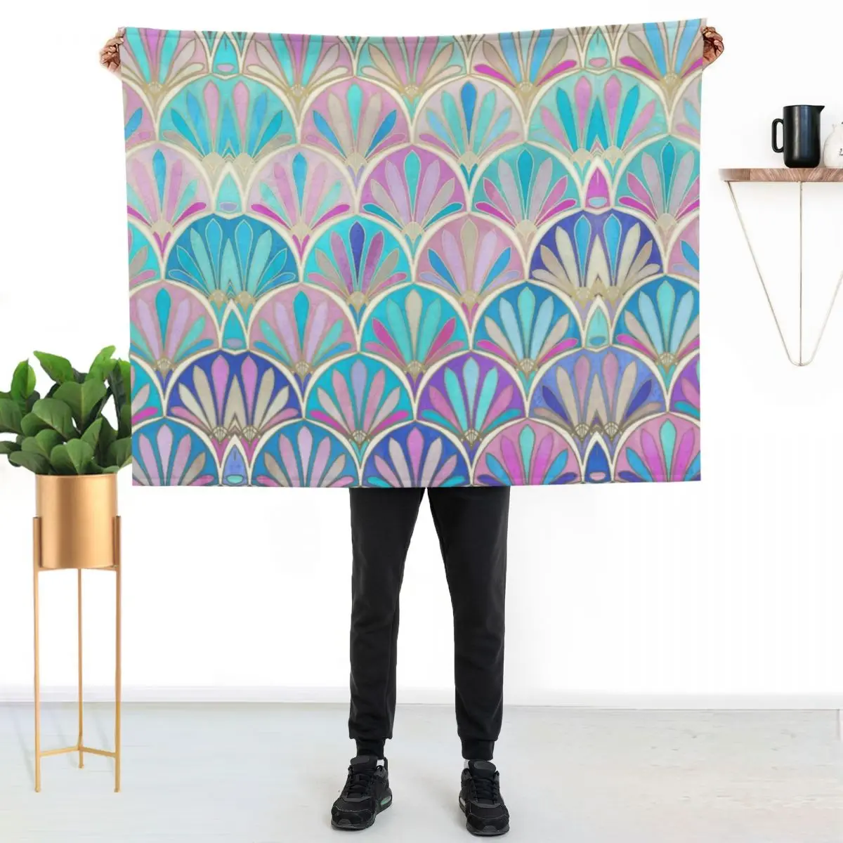 Glamorous Twenties Art Deco Pastel Pattern Throw Blanket Blankets For Baby funny gift Baby Giant Sofa Cute Blankets