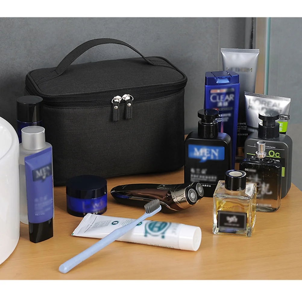 

Travel Bag Black Waterproof Portable Makeup Pouch Organizer Toiletries Storage for Women Gym Vacation