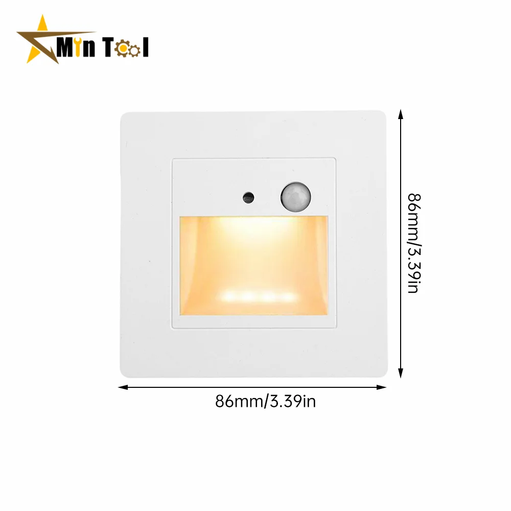 AC110V-240V PIR Motion Detector Sensor Led Stair Light Round Square Wall Corner Lamp Step Stairway Intelligent Night Lighting