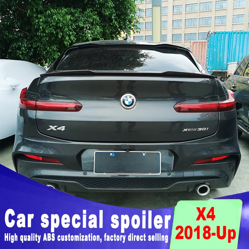 Hot 2018 to Up For BMW X4 G02 M Performance Style Xdrive25i 30i Spoiler  Rear Trunk Spoiler High Quality ABS By Glossy Black