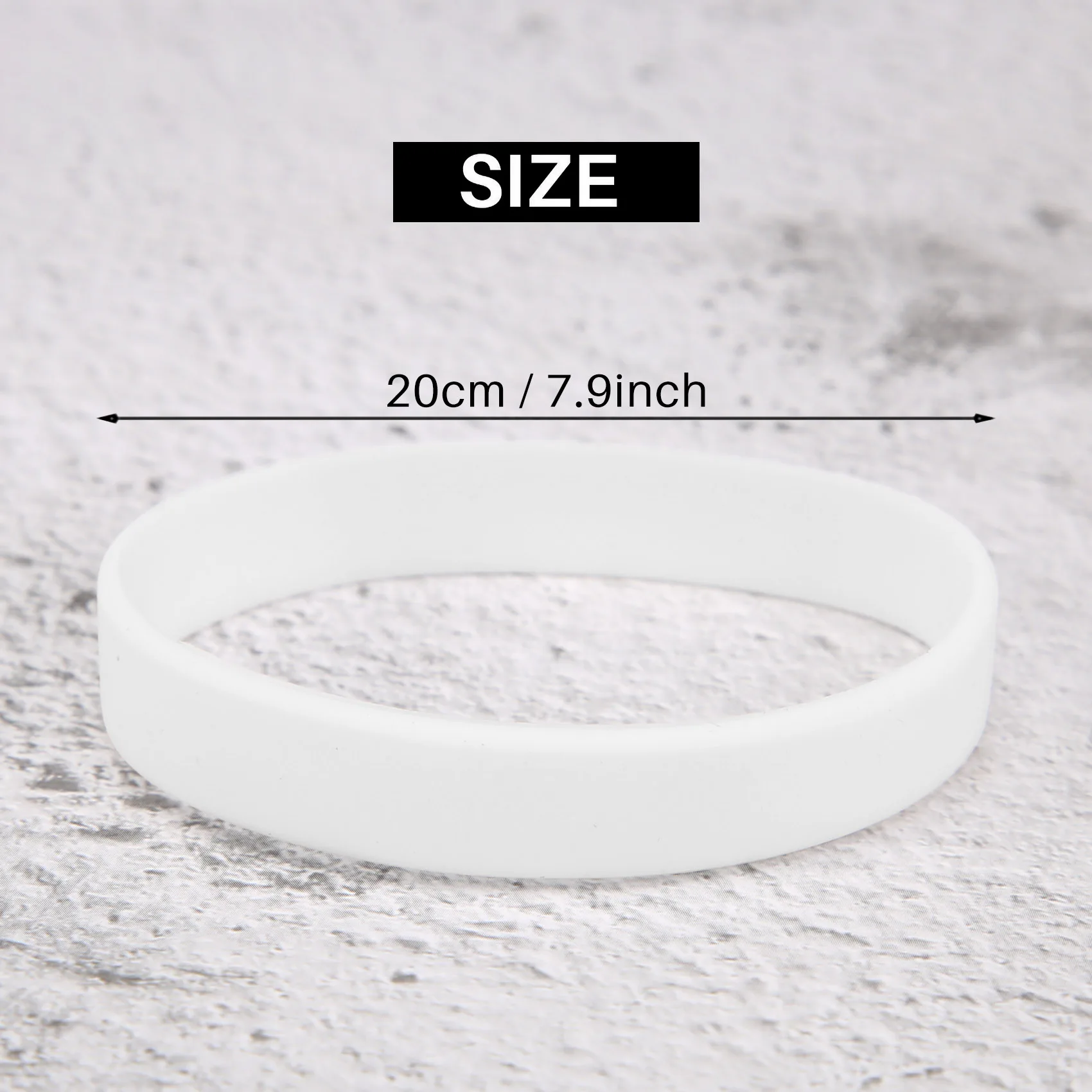 BVBV Fashion Silicone Rubber Elasticity Wristband Wrist Band Cuff Bracelet Bangle White