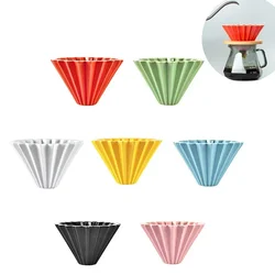 1-4 People Hand-brewed Coffee Filter Cup Drip Filter Ceramic Origami Coffee Filter Cup Reusable Hand-brewed Coffee Tool