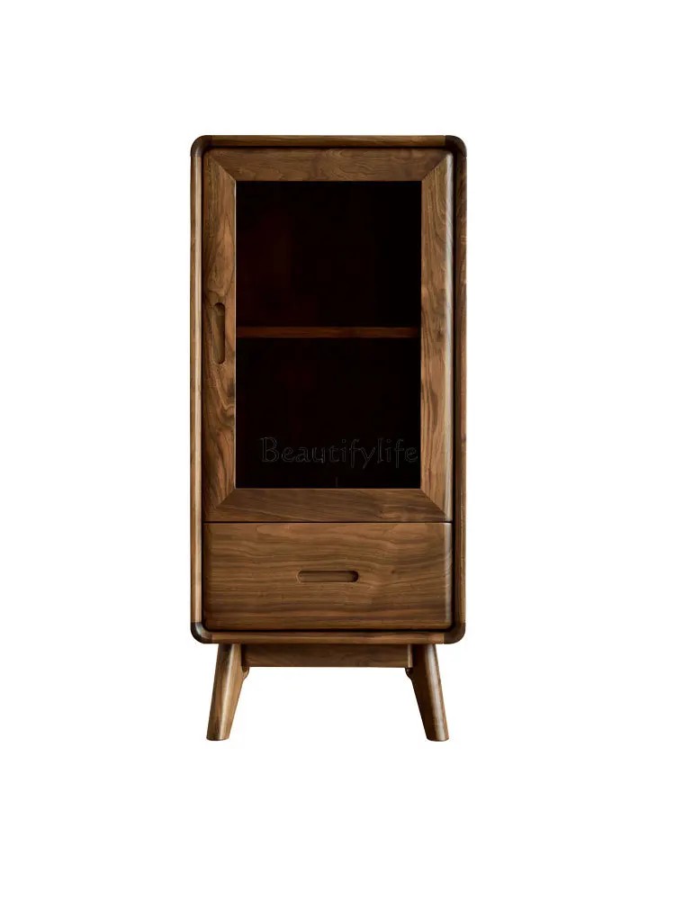 

North America Black Walnut Simple Modern next to Low and High Cabinet Living Room Small Storage Cabinet