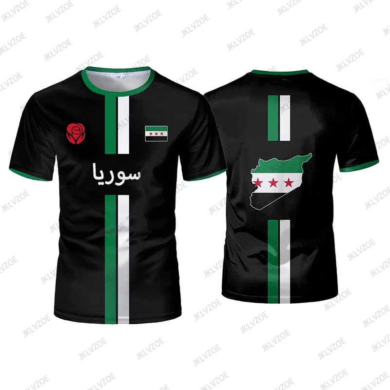 Summer New Syria Football Jersey Men Women Sports T-shirts Street Soccer Uniforms Casual Syrian Flag Graphic Oversized Kids Tops image 4