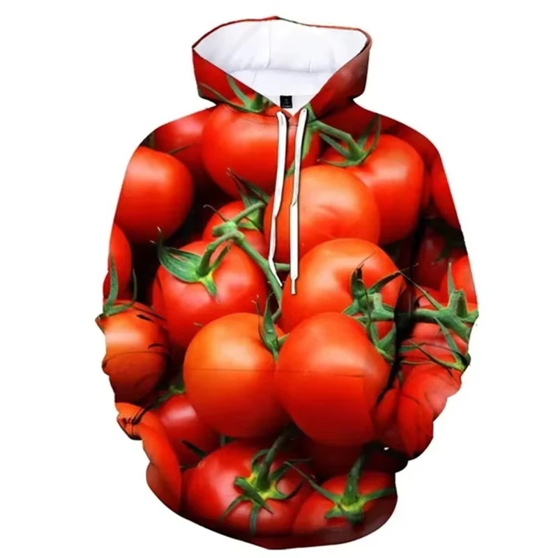 Mode Fruit Groenten Grafische 3D Print Hoodies Mannen Vrouwen Kleding Lente Oversized Trui Streetwear Y2k Trendy Unisex Tops