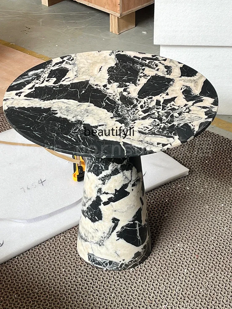 Modern Marble Side Table Nordic Minimalist Style Hotel Villa Mansion Natural Luxury Stone Sofa Corner Table