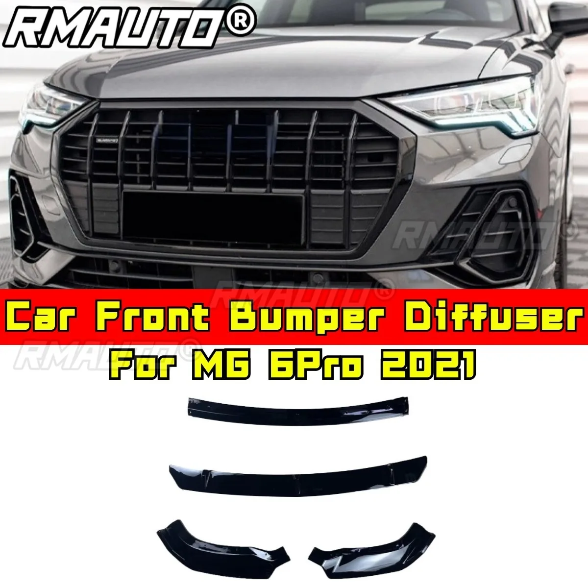 

Car Front Bumper Lip Front Bumper Splitter Diffuser Exterior Part For Audi Q3 2018-2024 Car Accessories Modification Part
