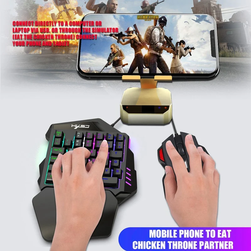 

V100+A907 For PUBG Keyboard Mouse Set 35 Keys Mini USB Wired Keyboard+ Mouse Gaming Gift For Laptop PC Notebook Desktop