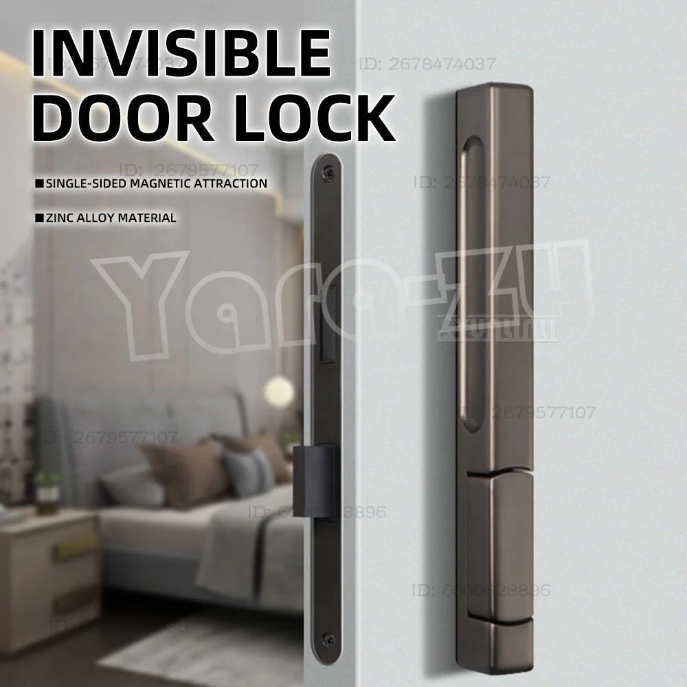 2027 Invisible door lock Single-sided magnetic lock Hidden door lock for indoor wooden doors
