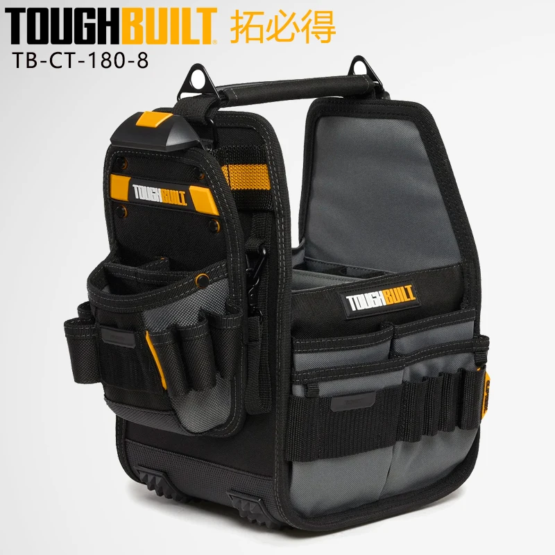 

TOUGHBUILT TB-CT-180-8 8-дюймовая сумка + сумка ClipTech, оснащенная мягкой ручкой и внешним карманом на пластиковой подкладке