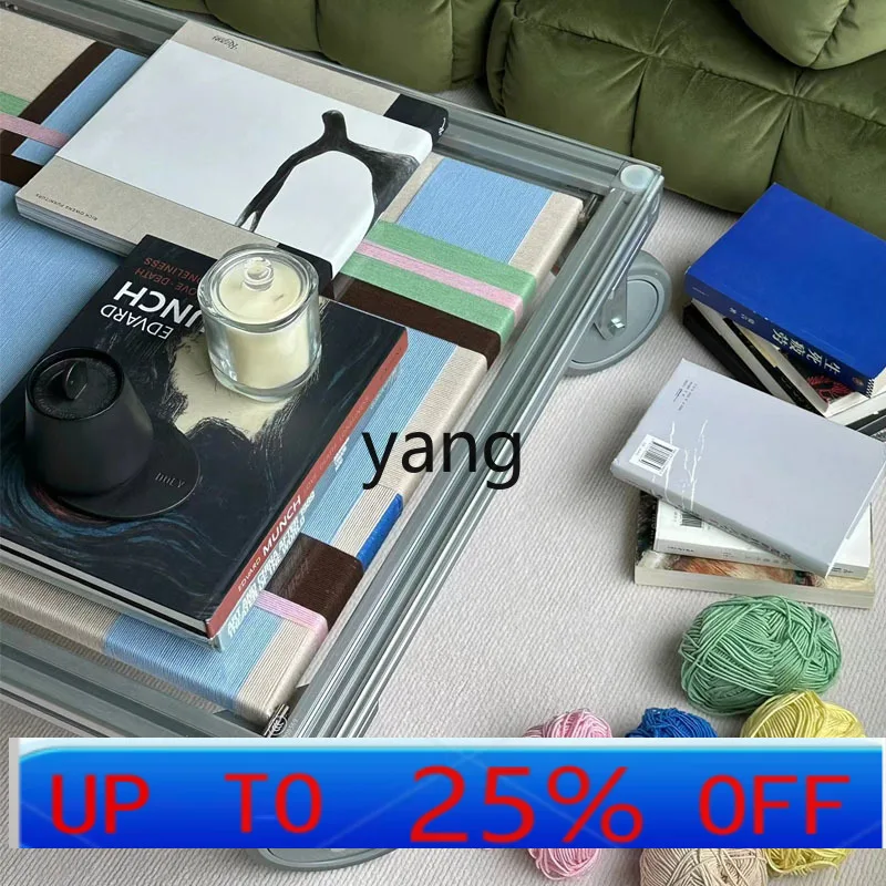 

CX household bedside table transparent side few aluminum profile trolley storage cabinet