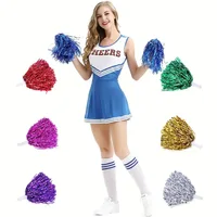 Pompom Pom Girl Cheer Pompoms Cheerleader Pom Cheering Tool Cheerful Pompoms Cheerleader Accessories RH01