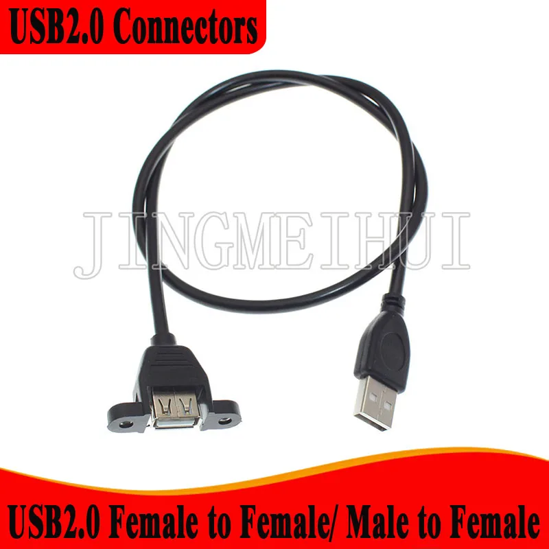 

5Pcs USB 2.0 connection cable female to female male to female with ears extension cable 0.3m 0.5m 1m 1.5m black fixable panel