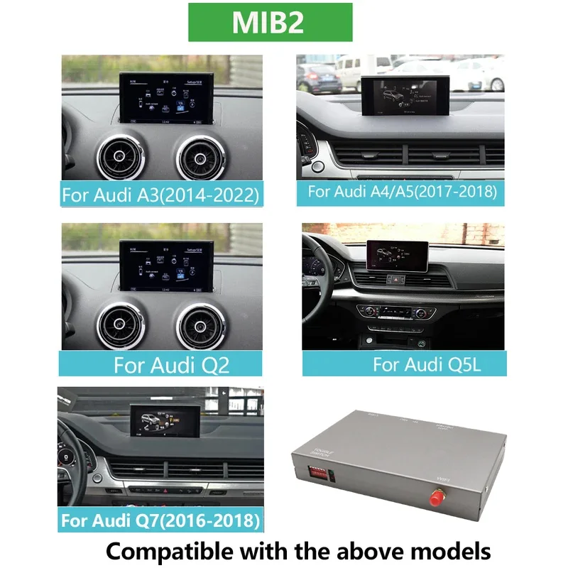 AUTO Draadloze CarPlay Android Interface voor Audi A3 8V A4 B9 A5 Q2 Q7 Q5L MIB AirPlay Mirror Link multimedia camera