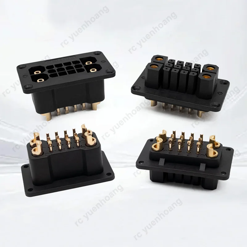 2 Pary Wysokoprądowych Złączy 90A 4+12 Wtyk Kontrolera Pozłacana Miedź do Modelu Samolotu RC Akumulator/Gniazdo Zasilania