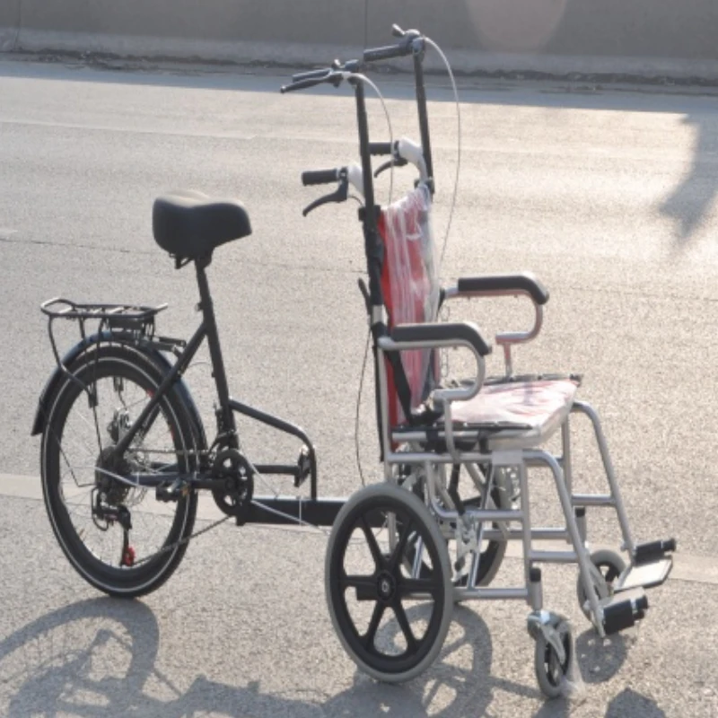 The rear half of the wheelchair bycicle rehabilitation disabled riding convenient for riding20-inch disc brake shifting