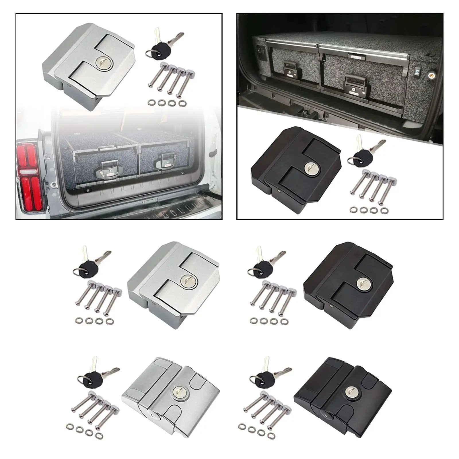 Collision Self Locking Latch with Keys for Cabinet Door Drawer Box RV Truck Trailer Zinc Alloy Security