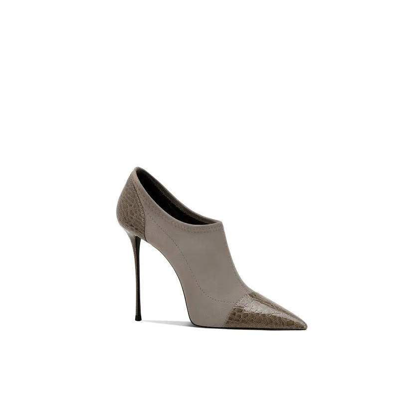 

2025 Spring Autumn Women Pointed Toe Stiletto Heels Genuine Leather High Heels Dress Shoes