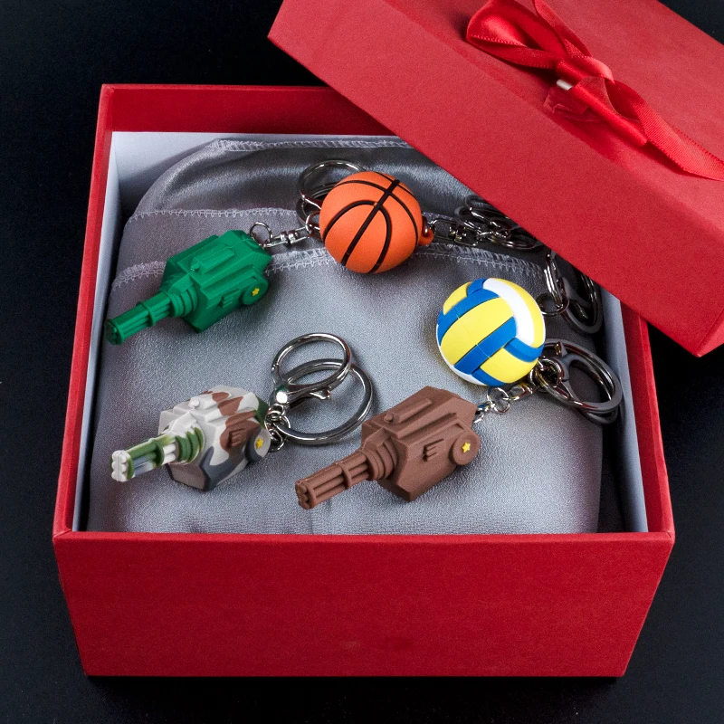 1PCS 3D Basketball Keychain Football Tennis Golf Ball Keyring Fit Car Key Accessories Sports Competition Souvenirs Friends Gift image 4