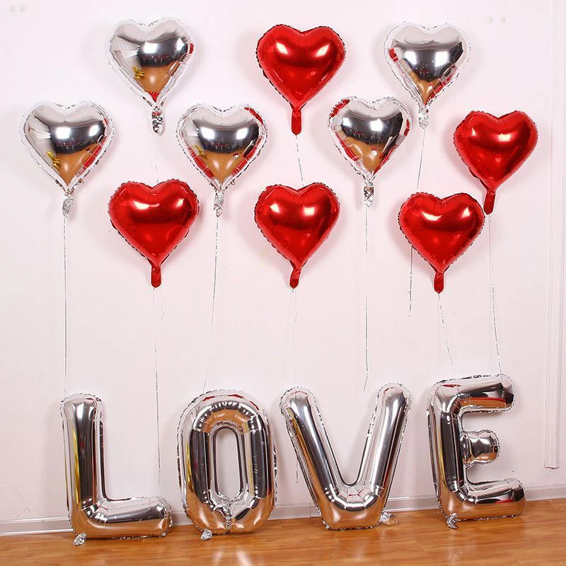 

1 Set 36inch Love Letter Foil Birthday Party Wedding Gender Reveal Decoration Balloon Supplies 2023 Proposal Romantic Balloons