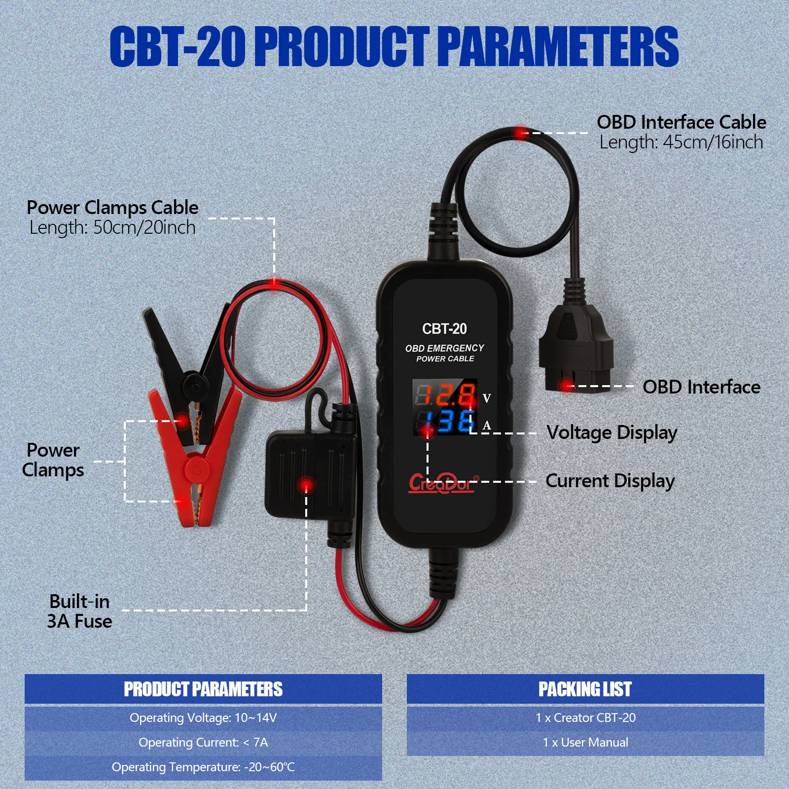 creator-cbt-20-obd2-ecuコネクタ緊急電源ケーブル-自動車ecuメモリセーバー-漏れ防止ecuコネクタ-バッテリーセーバー