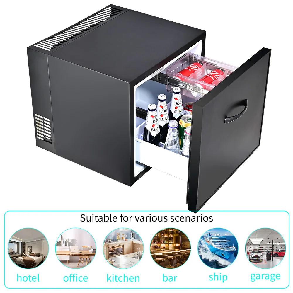 Smart 38L Drawer Refrigerator Customizable Bedroom Hotel Mini Built in  Upright Fridge
