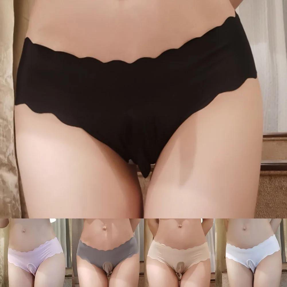 

Men Wavy Edge Seamless Briefs Ball Pouch Panties Underwear Sissy Low Waist Erotic Underpants Breathable