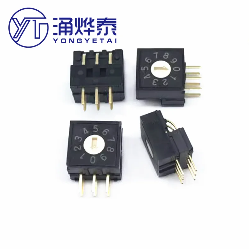 YYT 2 uds RV3A-10R-V-B código positivo 0-9/10 engranaje 8421C interruptor de codificación de dial giratorio