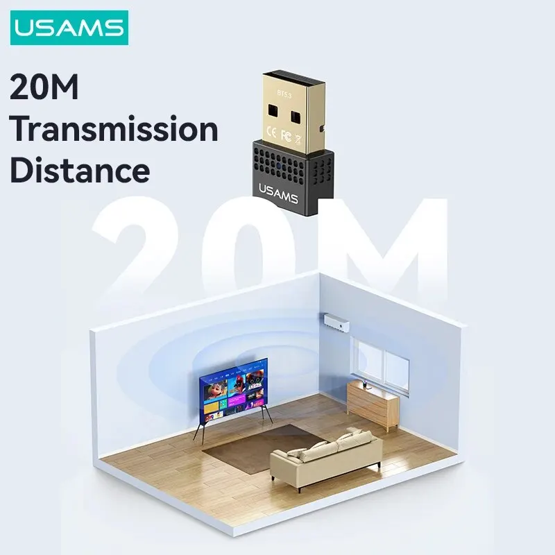 USAMS ZB285 USB BT Adapter Version 5.3 Dual-mode HD Sound Quality