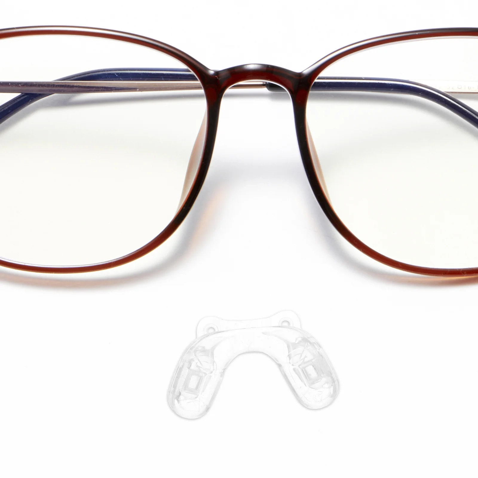 

2Pcs Comfortable Silicone Nose Pads for U Shaped Eyeglass Nose Supports Integrated Saddles Anti Slide Design for