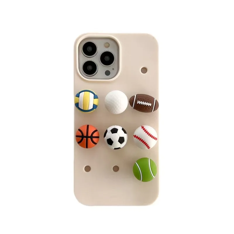 

DIY perforated basketball foot phone case for 16 15 promax 14 13 12 11 Japanese and Korean style personalized men's soft phone